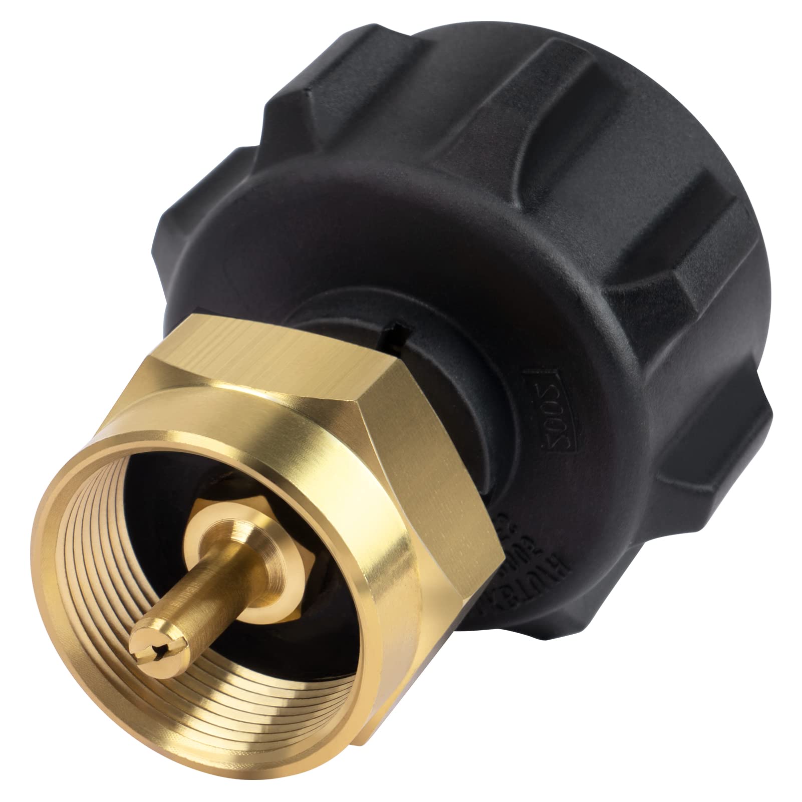 GASPRO Propane Refill Adapter front view with solid brass finish