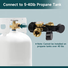 GASPRO Propane Splitter 2 Way with dual outlets connected