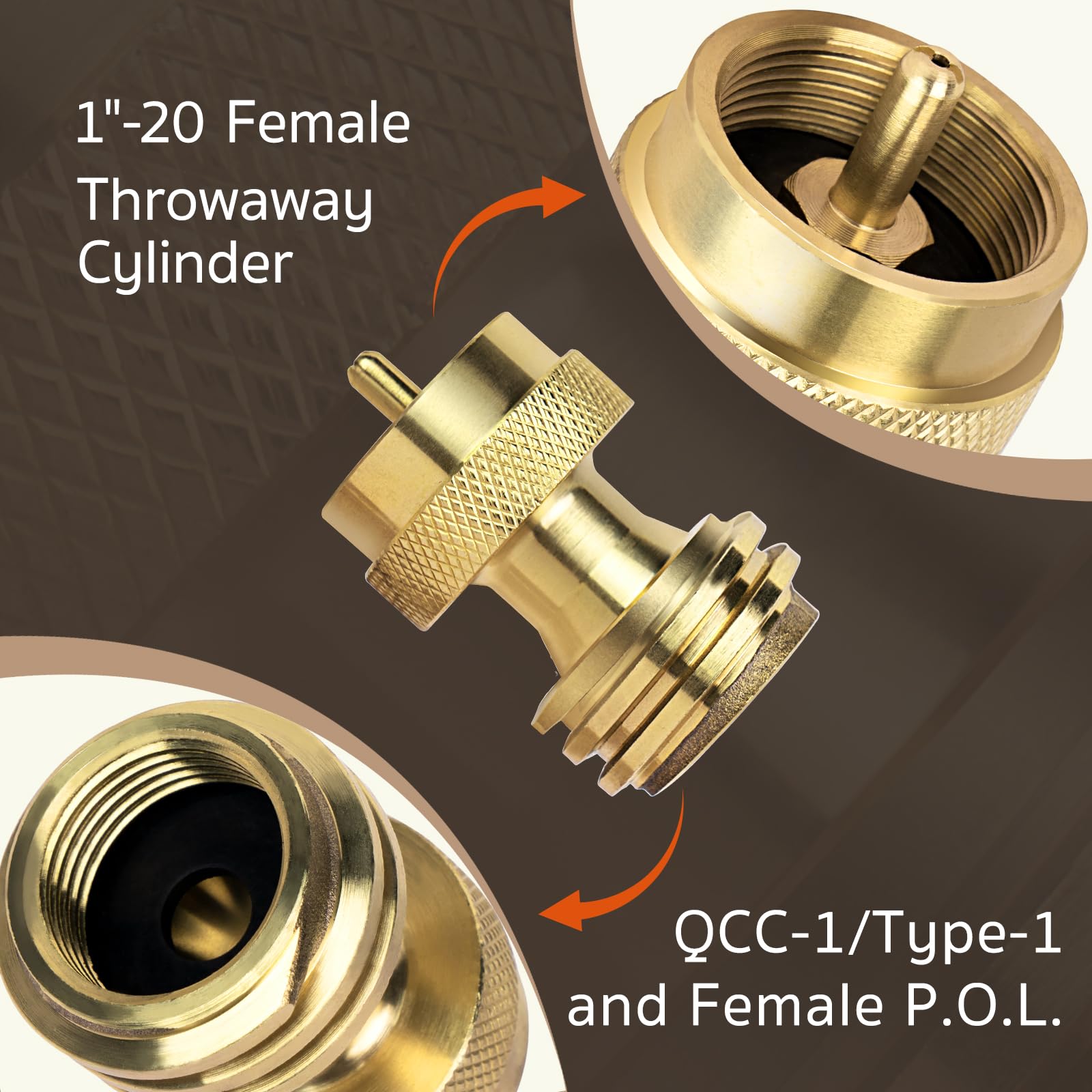 GASPRO propane tank adapter side view showing standard connector