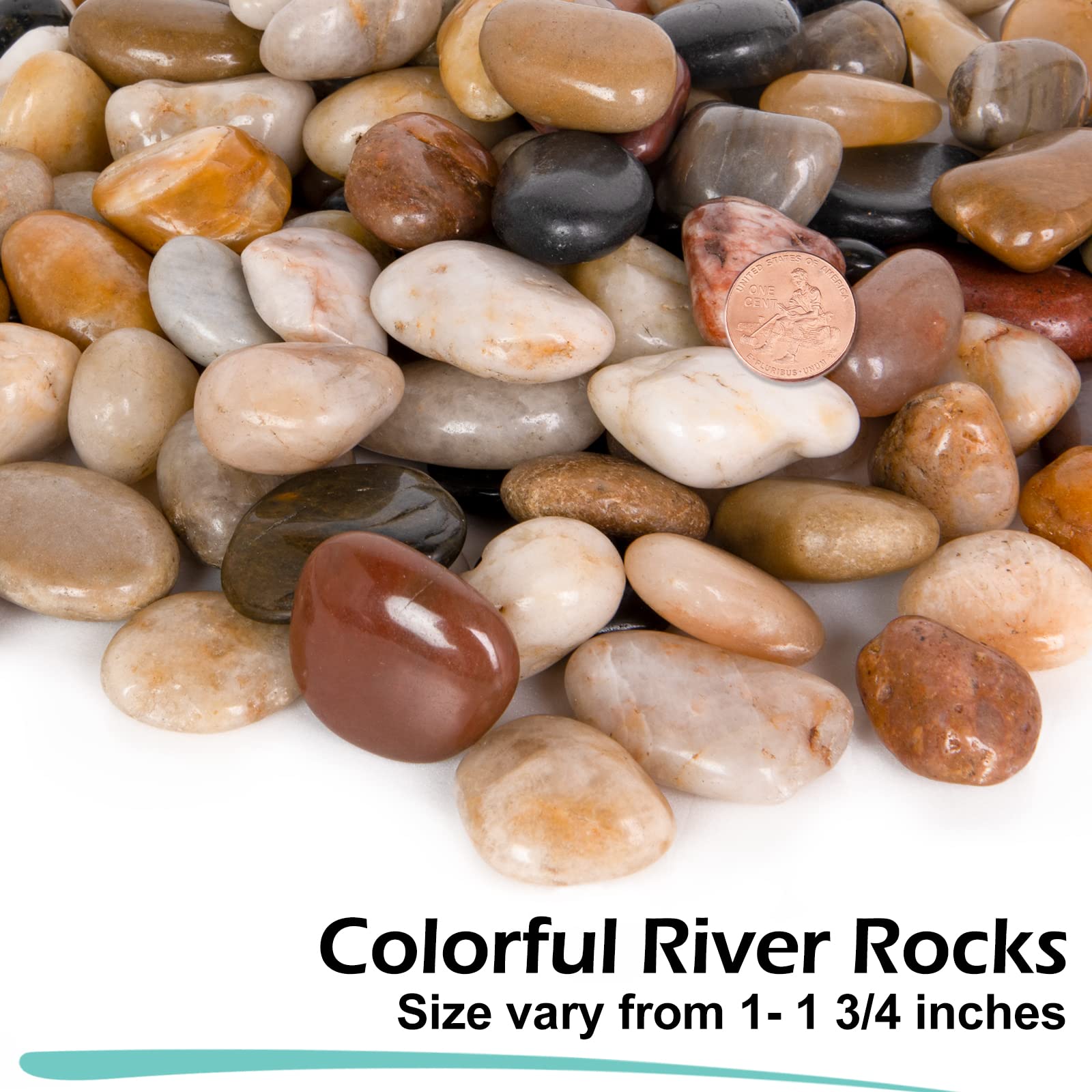 GASPRO river rocks, polished surface and vibrant colours