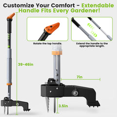 GASREKV Weed Puller Tool in use on garden weeds
