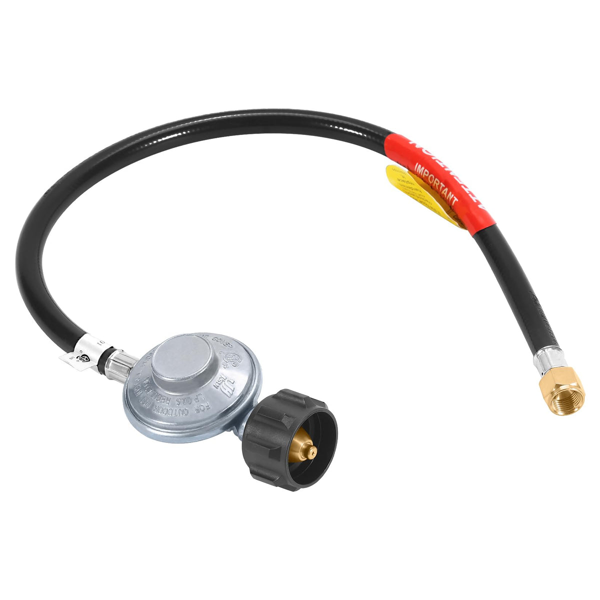 GasSaf 2FT propane regulator hose front view
