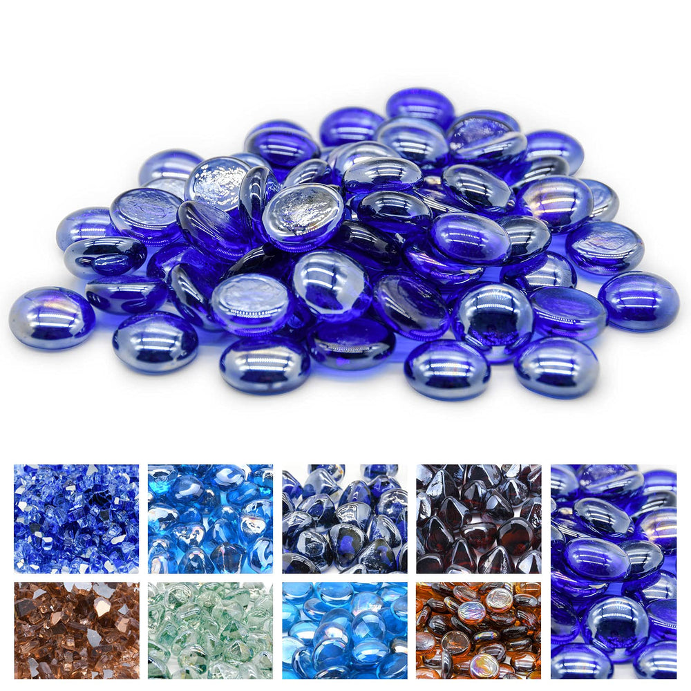 GasSaf 3/4 Inch Cobalt Blue Fire Glass Beads front view