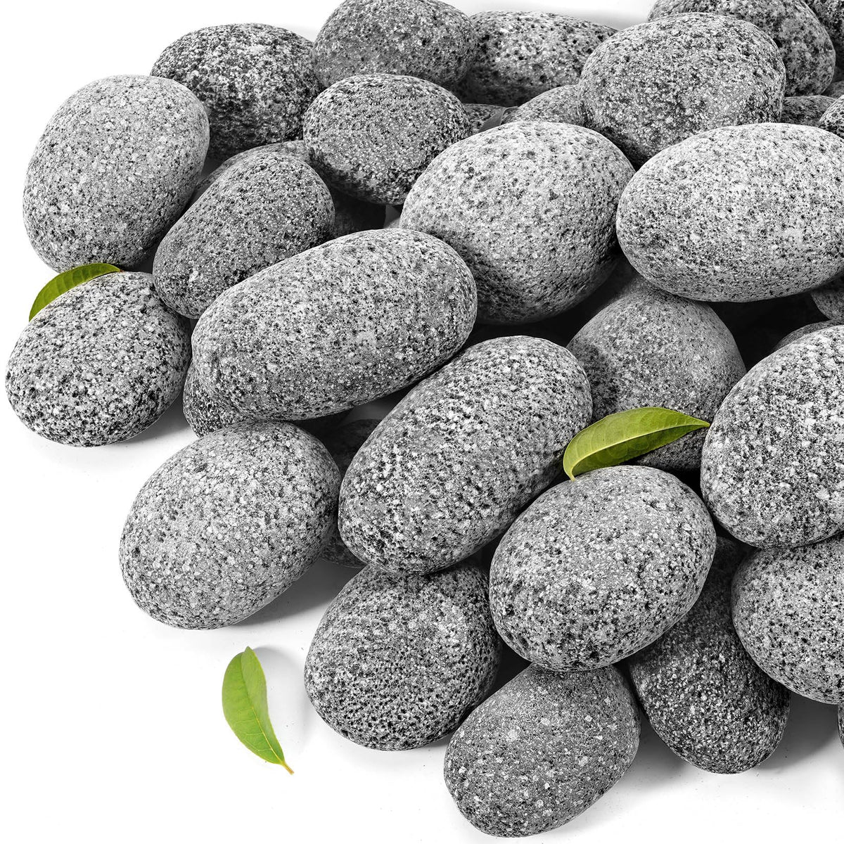 GasSaf Black Lava Rock Pebbles front view, 10LB pack