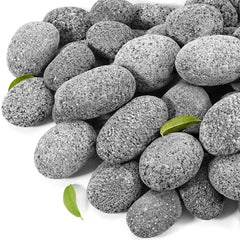 GasSaf Black Lava Rock Pebbles front view, 10LB pack