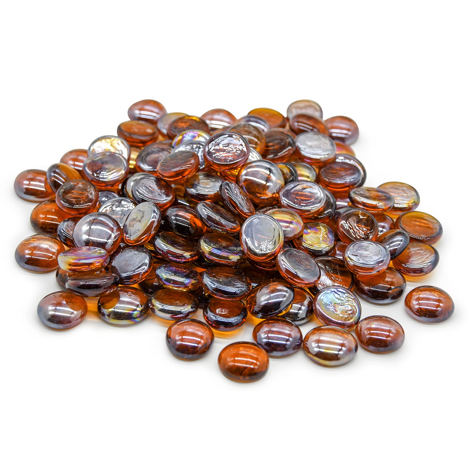 GasSaf Fire Glass Beads in a decorative garden setting