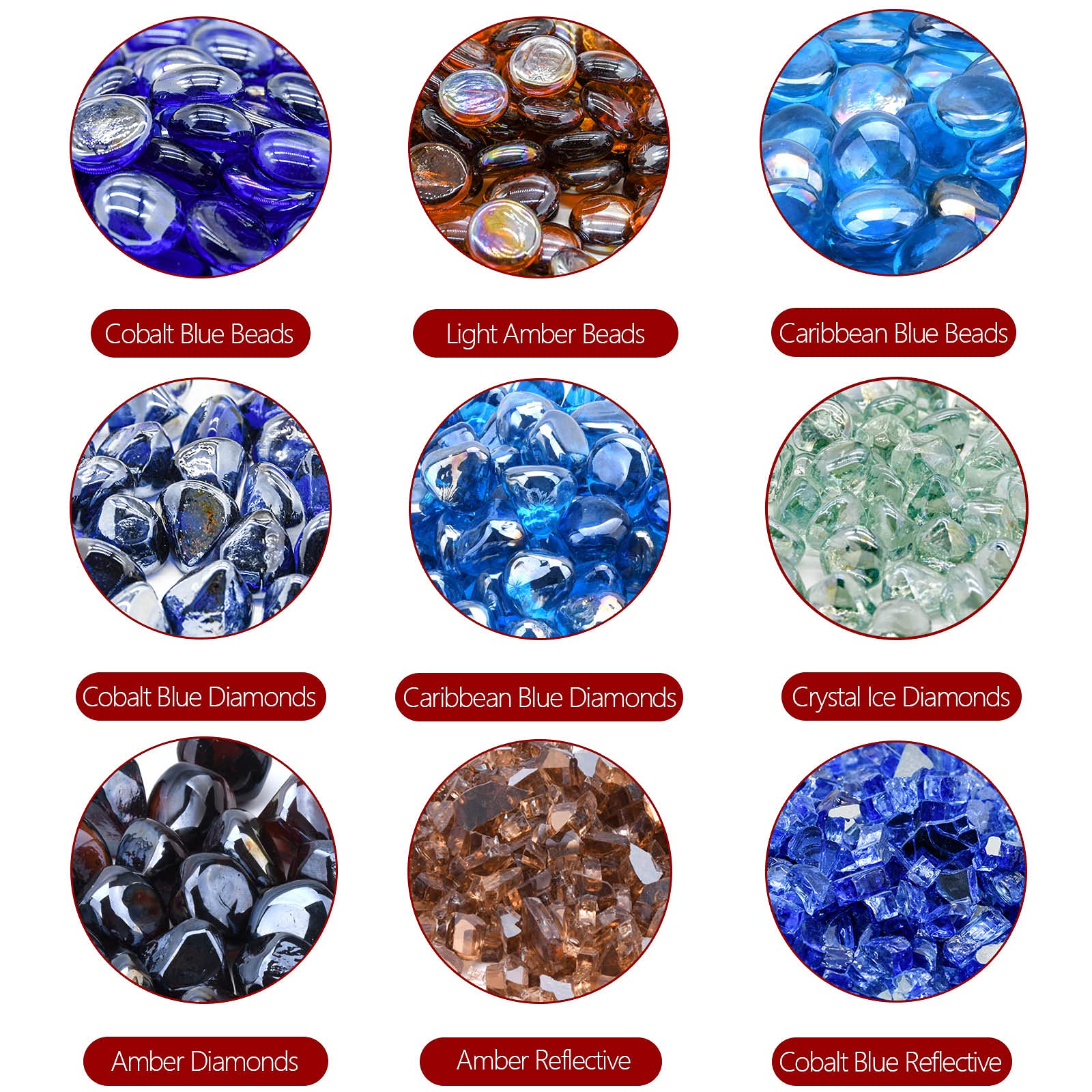 GasSaf Fire Glass Beads used in a flower pot