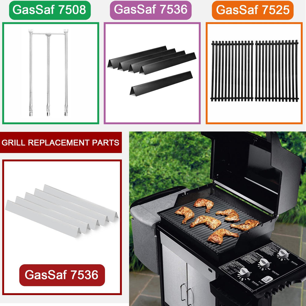GasSaf Flavorizer Bars displayed on a grill table