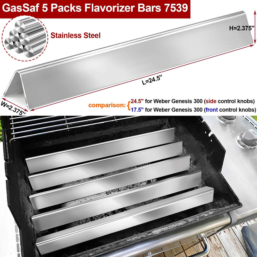 GasSaf flavorizer bars installed in a Weber Genesis grill