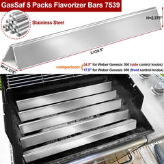 GasSaf flavorizer bars installed in a Weber Genesis grill