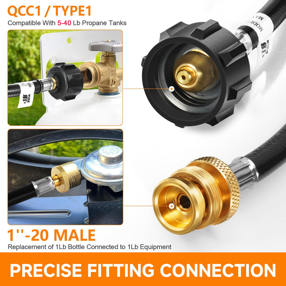 GasSaf propane hose adapter packaging details