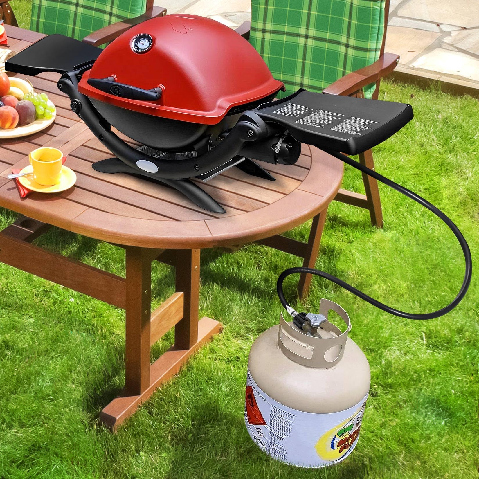 GasSaf propane hose connection to a 20lb propane tank