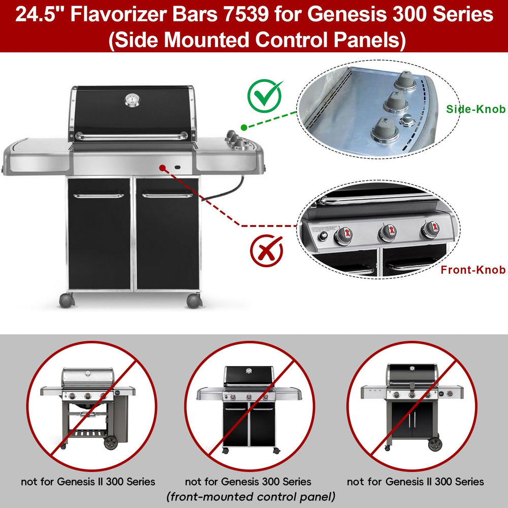 GasSaf stainless steel flavorizer bar on a grill
