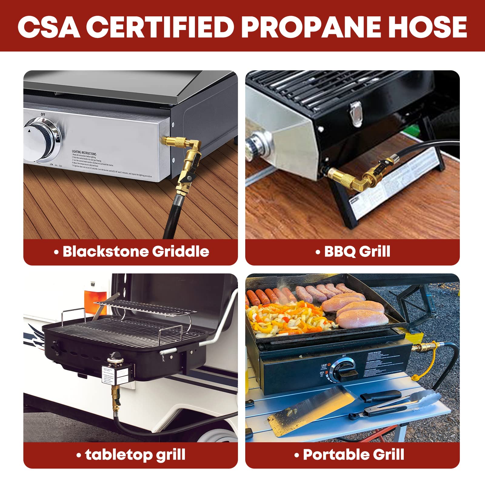 GasXpert propane hose with sealing tape included