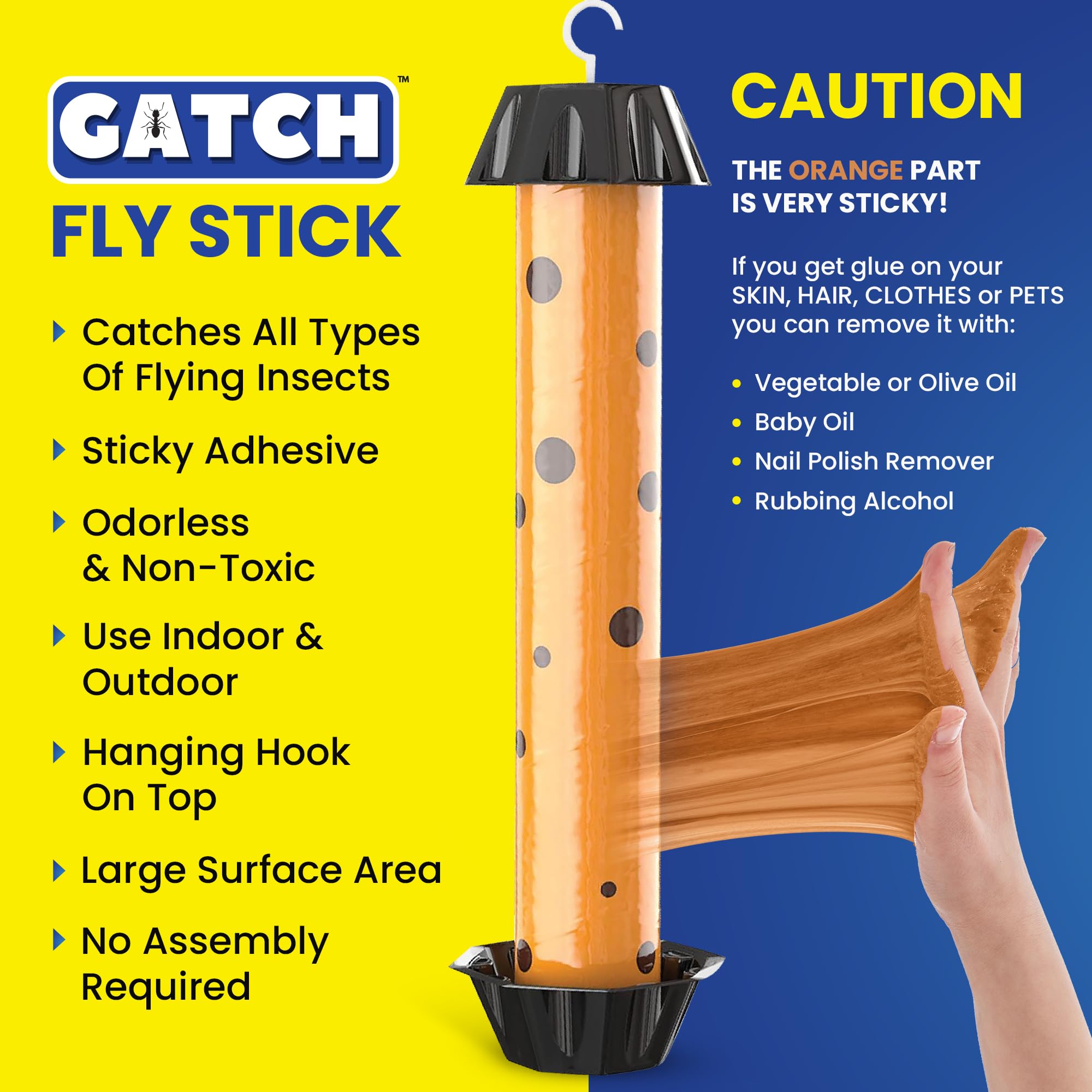 GATCH Fruit Fly Trap from side view, highlighting the adhesive