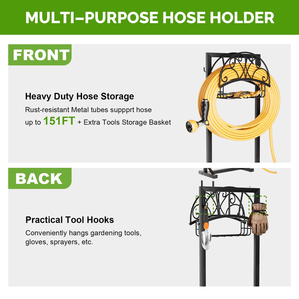 GAVISCITY Garden Hose Holder holding a 151FT hose