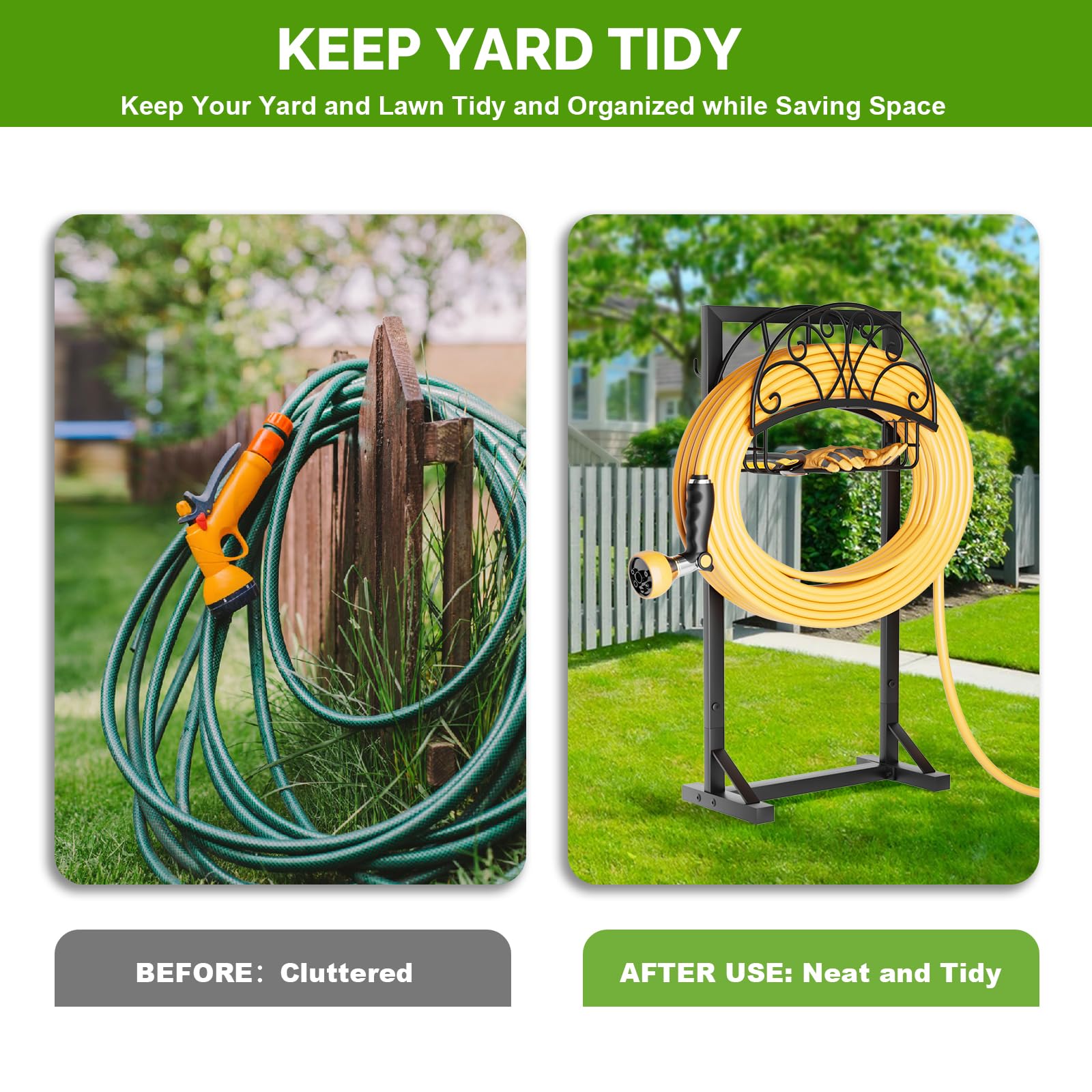 GAVISCITY Garden Hose Holder showing tool hooks and basket