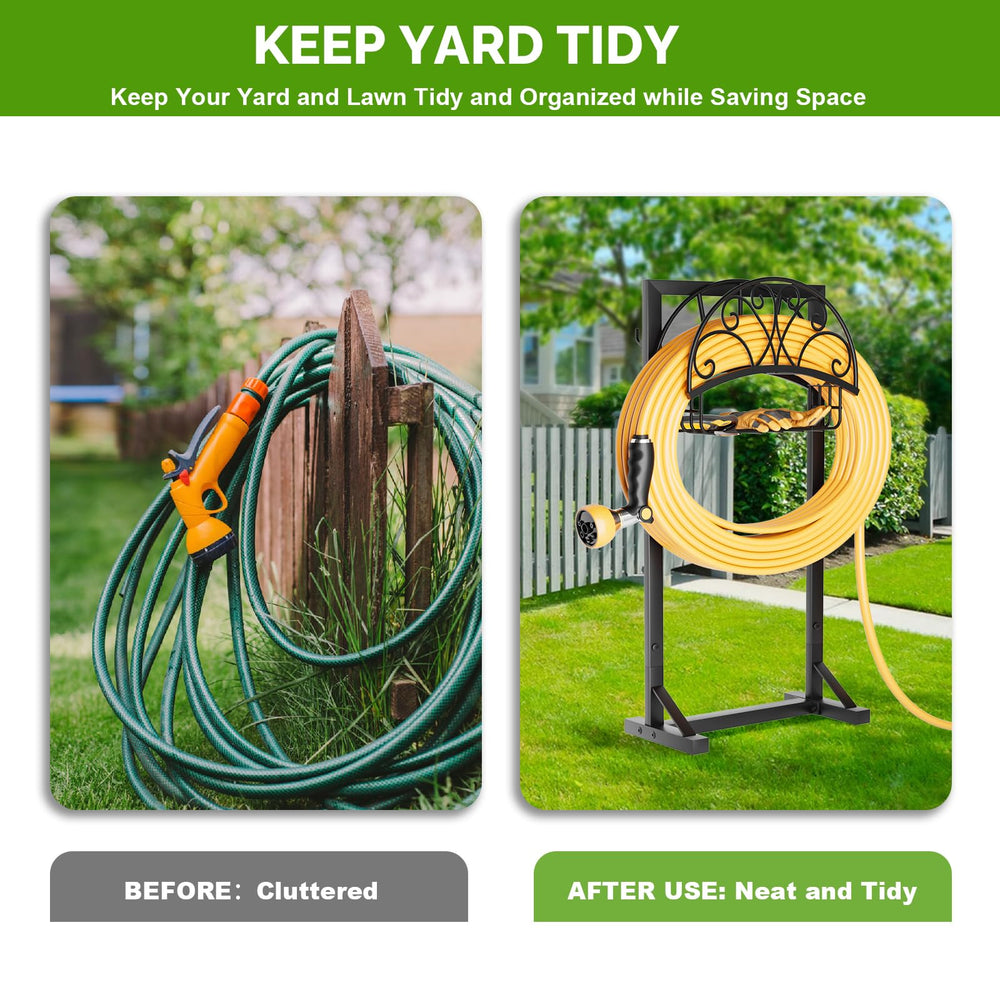 GAVISCITY Garden Hose Holder showing tool hooks and basket