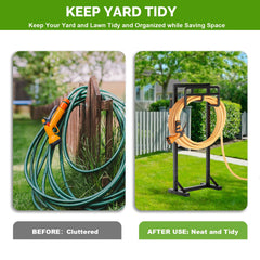 GAVISCITY Garden Hose Holder side view with hose attached
