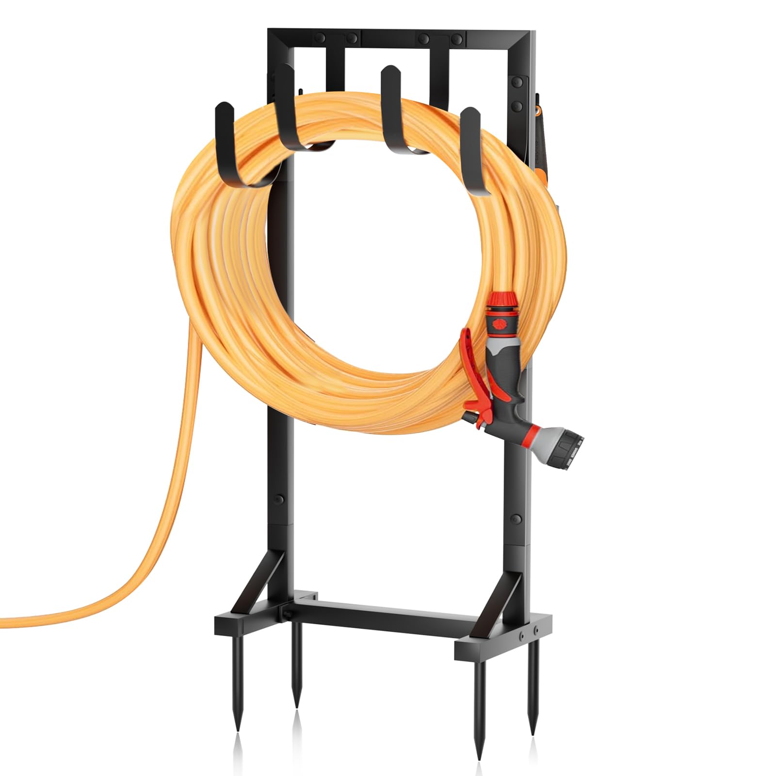 GAVISCITY Heavy-Duty Garden Hose Holder black model front view