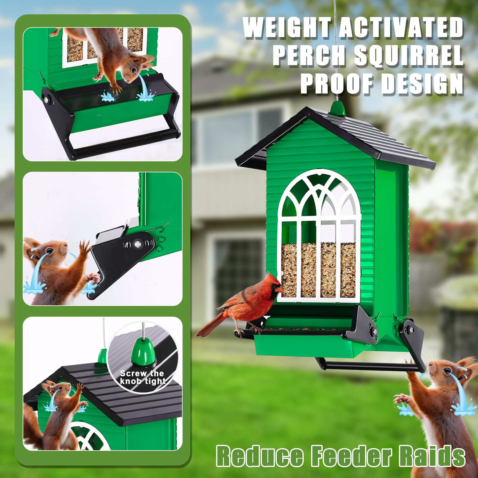 Gbekery bird feeder in outdoor garden setting