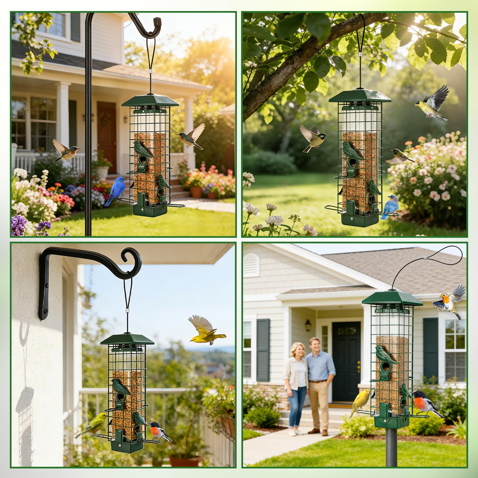 Gbekery Bird Feeder top view with lift-lid open