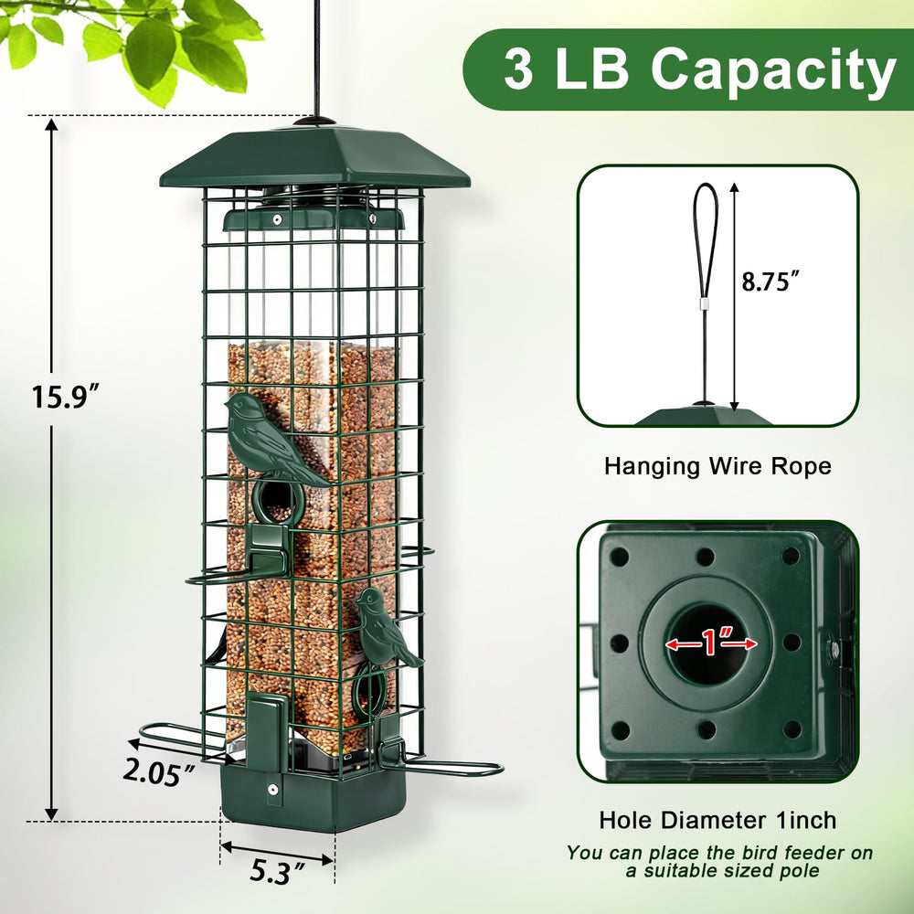Gbekery Bird Feeder with 4 feeding ports and perches