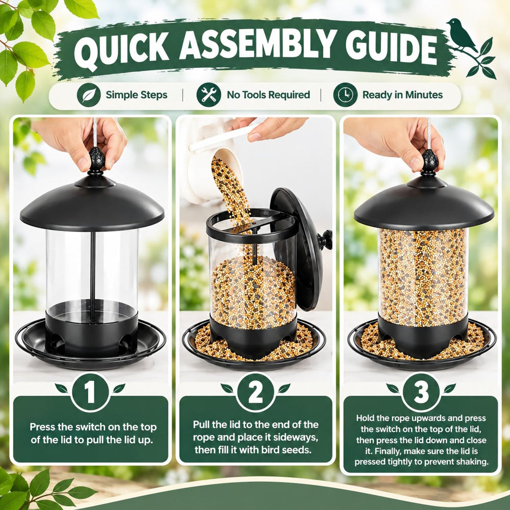 Gbekery bird feeder with hanging wire included