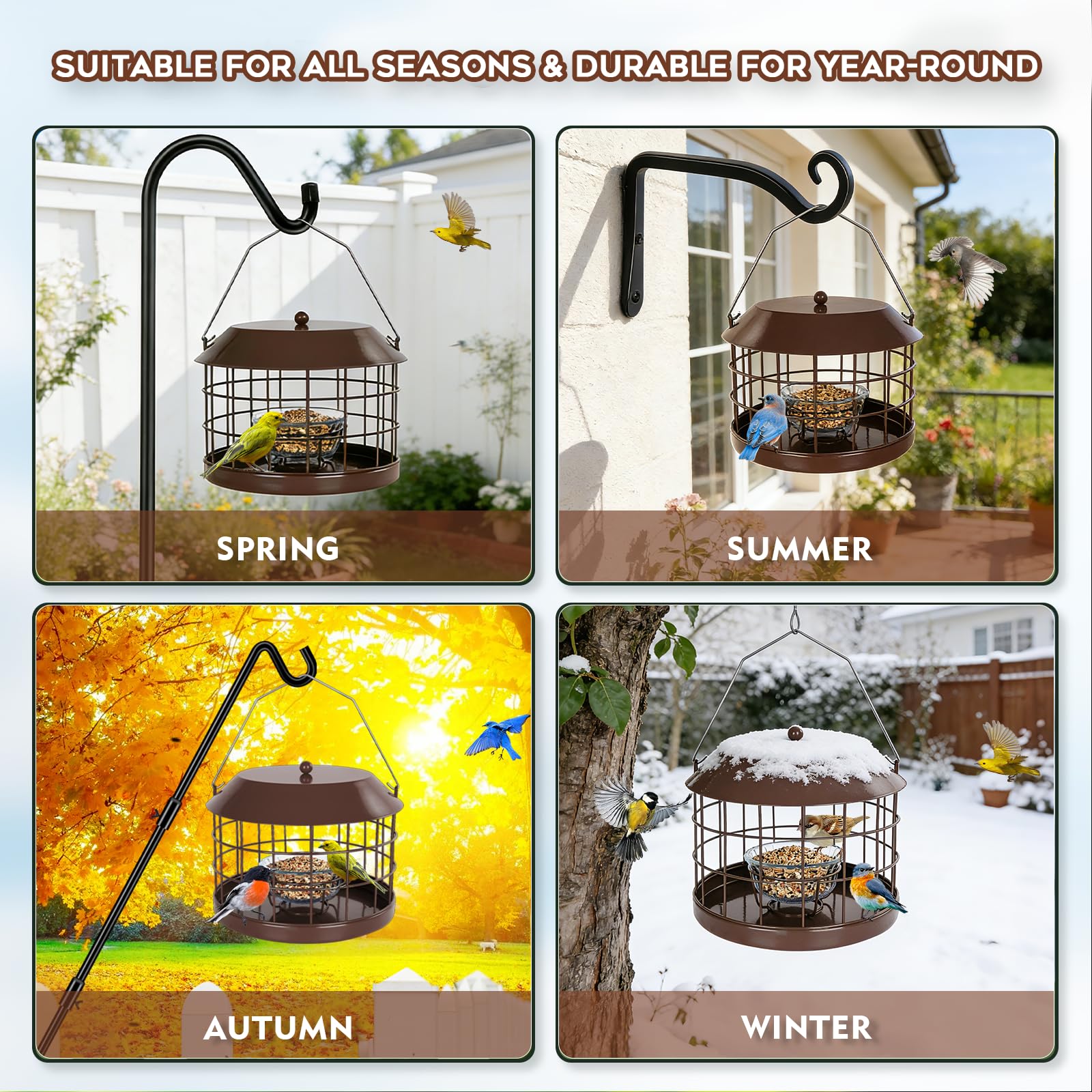Gbekery Bluebird Feeder with hook for hanging