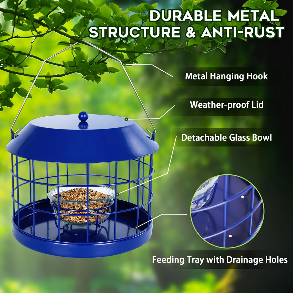 Gbekery Bluebird Feeder with metal hook for hanging