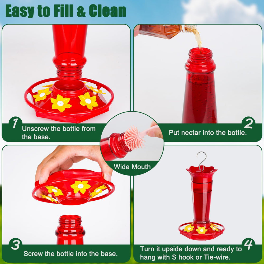 Gbekery hummingbird feeder in use with hummingbirds feeding
