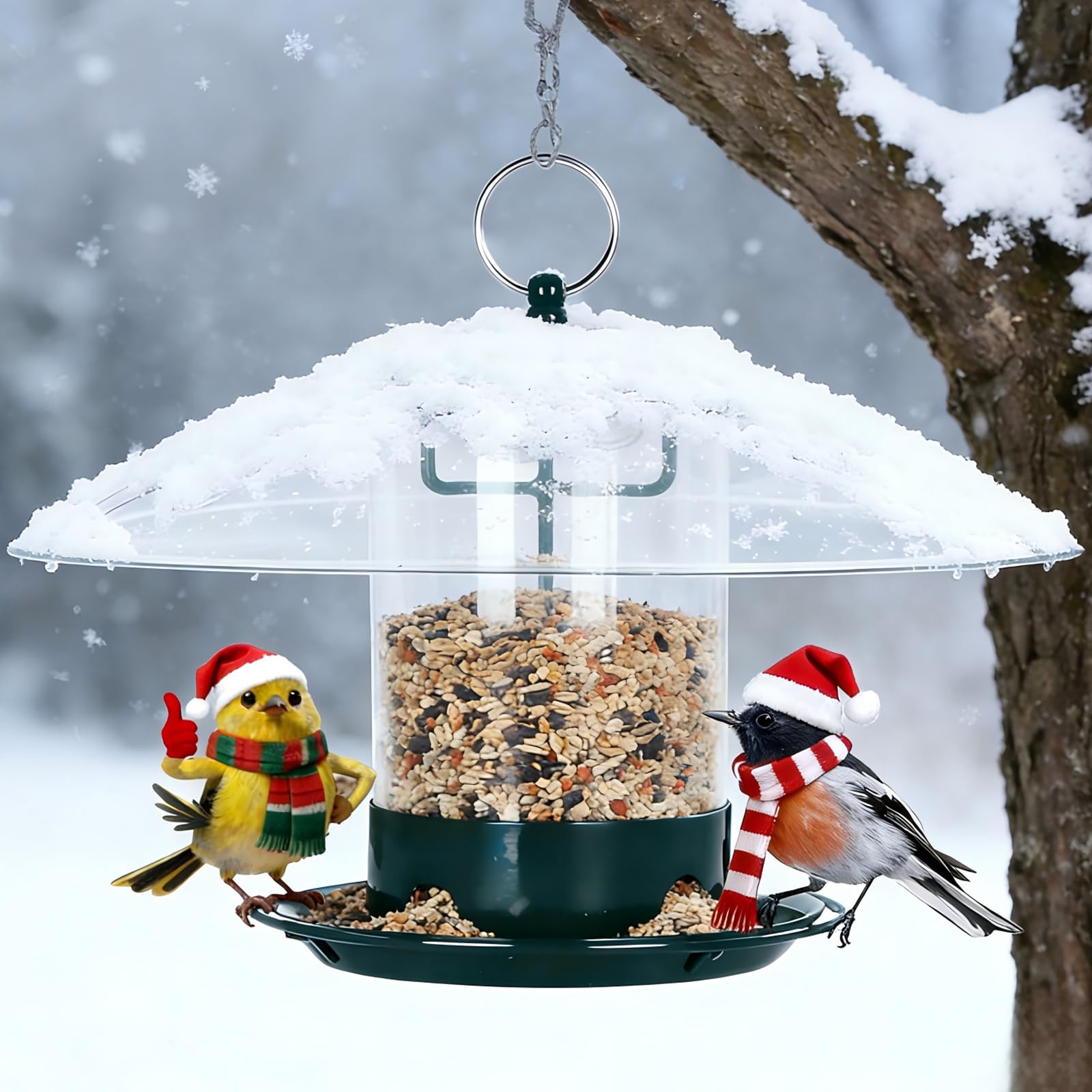 Gbekery Metal Bird Feeder with hanging wire packaging