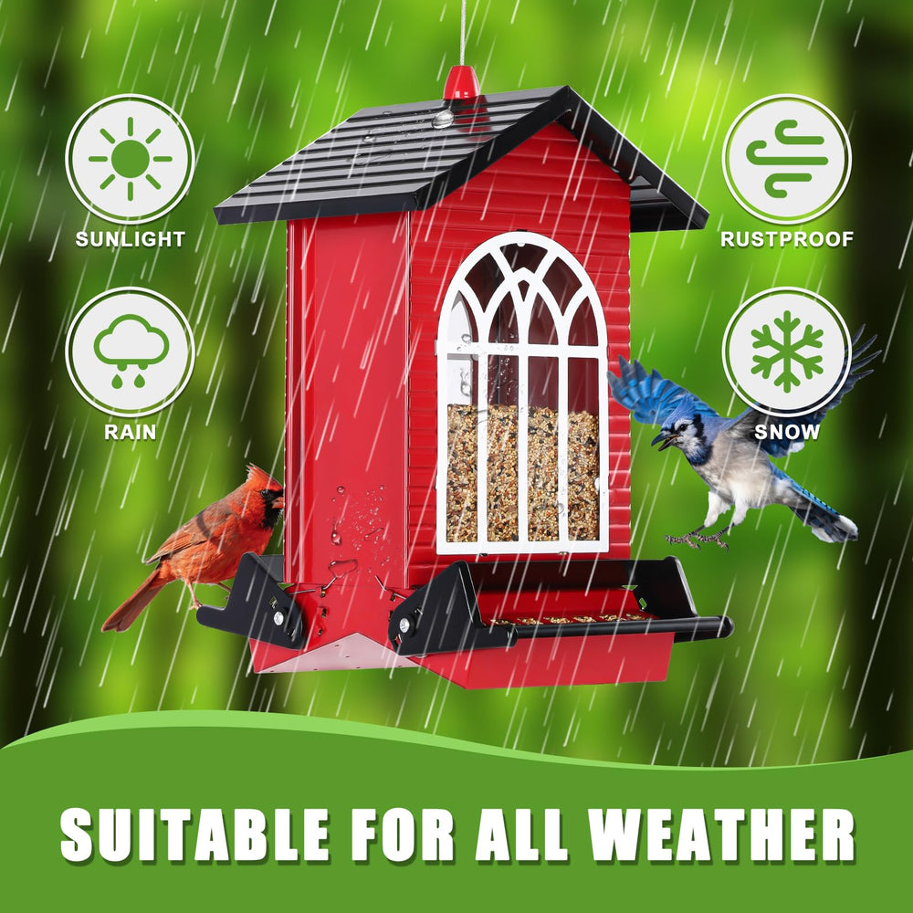 Gbekery Squirrel Proof Bird Feeder with decorative design in garden