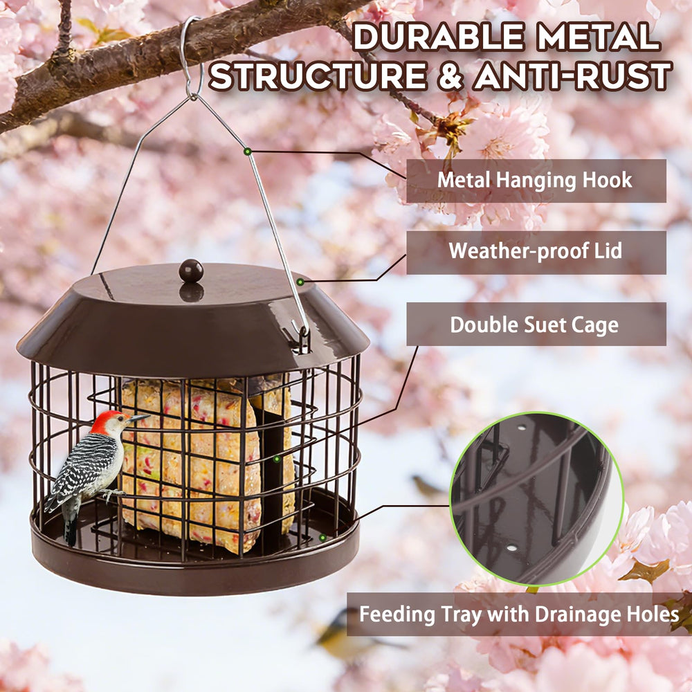 Gbekery Squirrel Proof Suet Bird Feeder showing drainage holes