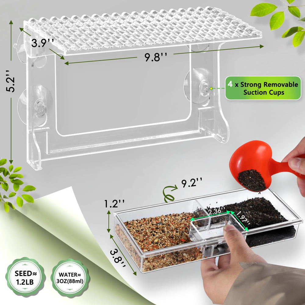 Gbekery Window Bird Feeder clear acrylic design