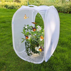 GDanes Pop-up Butterfly Habitat Enclosure open featuring double zipper