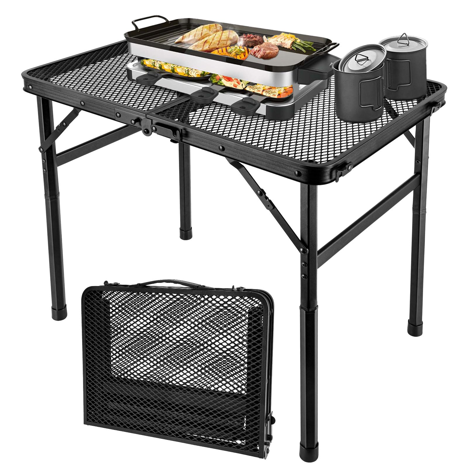 GDDGHS Folding Camping Table black model front view