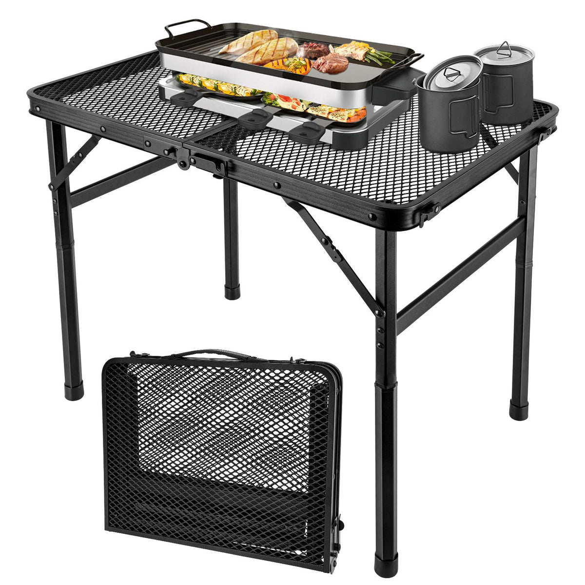 GDDGHS Folding Camping Table black model front view