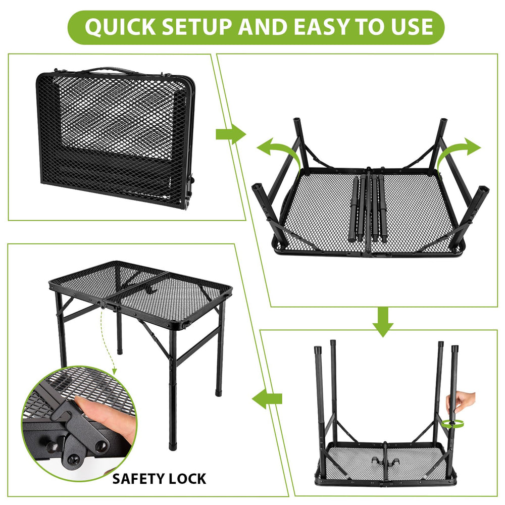 GDDGHS Folding Camping Table folded for storage