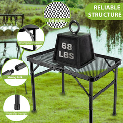 GDDGHS Folding Camping Table mesh top close-up