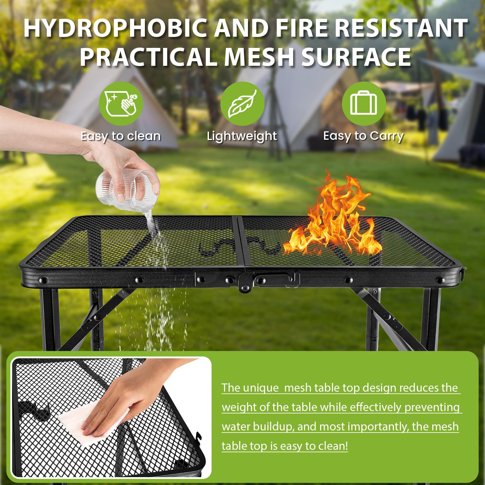 GDDGHS Folding Camping Table setup at a picnic