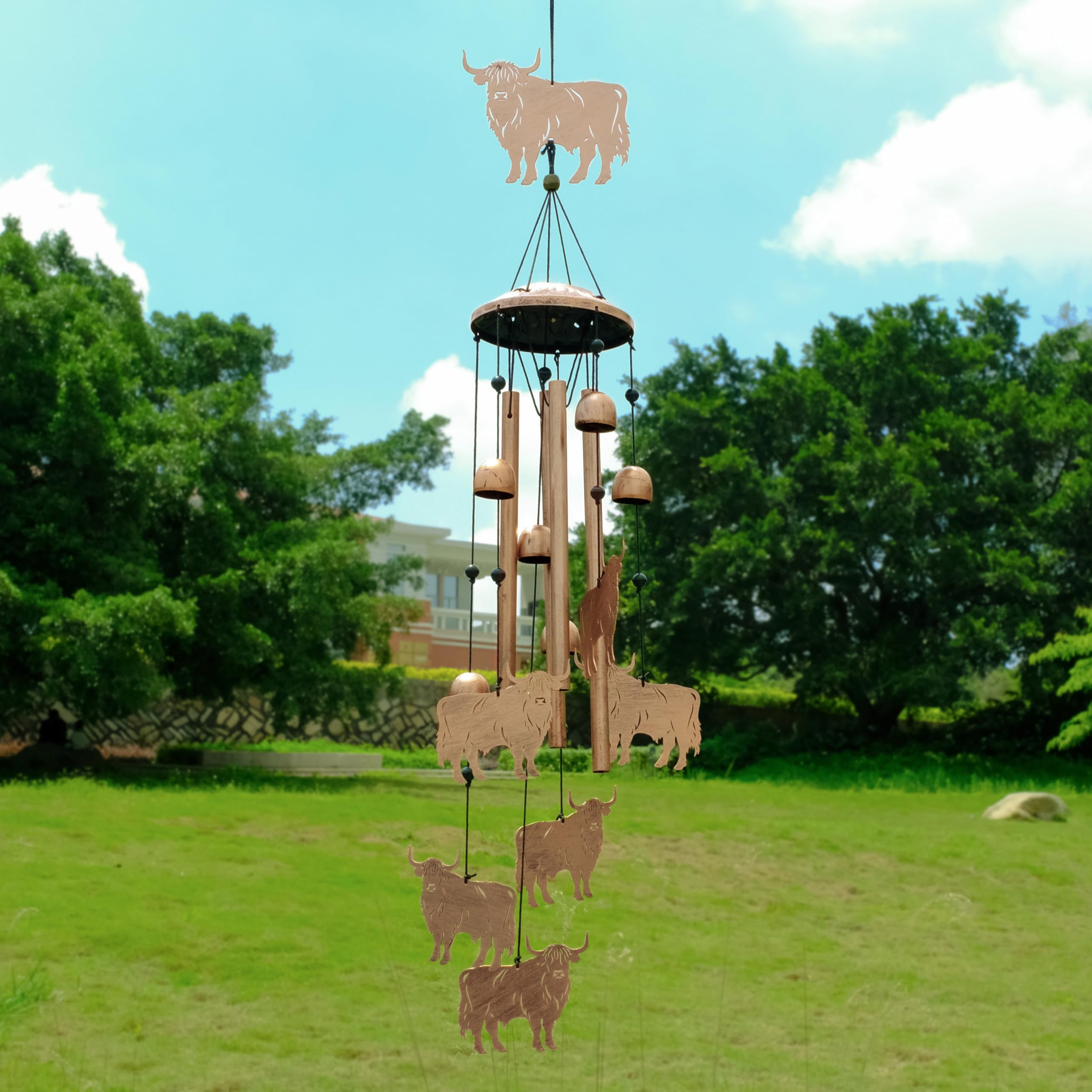 GDNSFIT Highland Cow Wind Chimes packaging