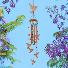 GDNSFIT Hummingbird Wind Chimes showing the aluminum tubes