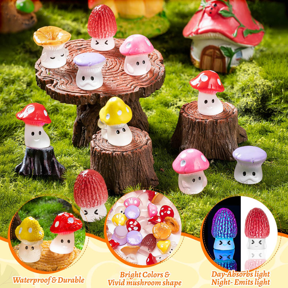 GDZRDFLH Mini Mushroom Figurines showcasing vibrant colours
