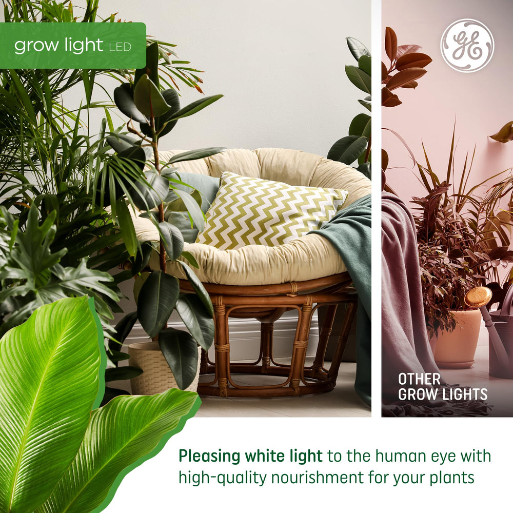 GE Grow Light bulb emitting full-spectrum light