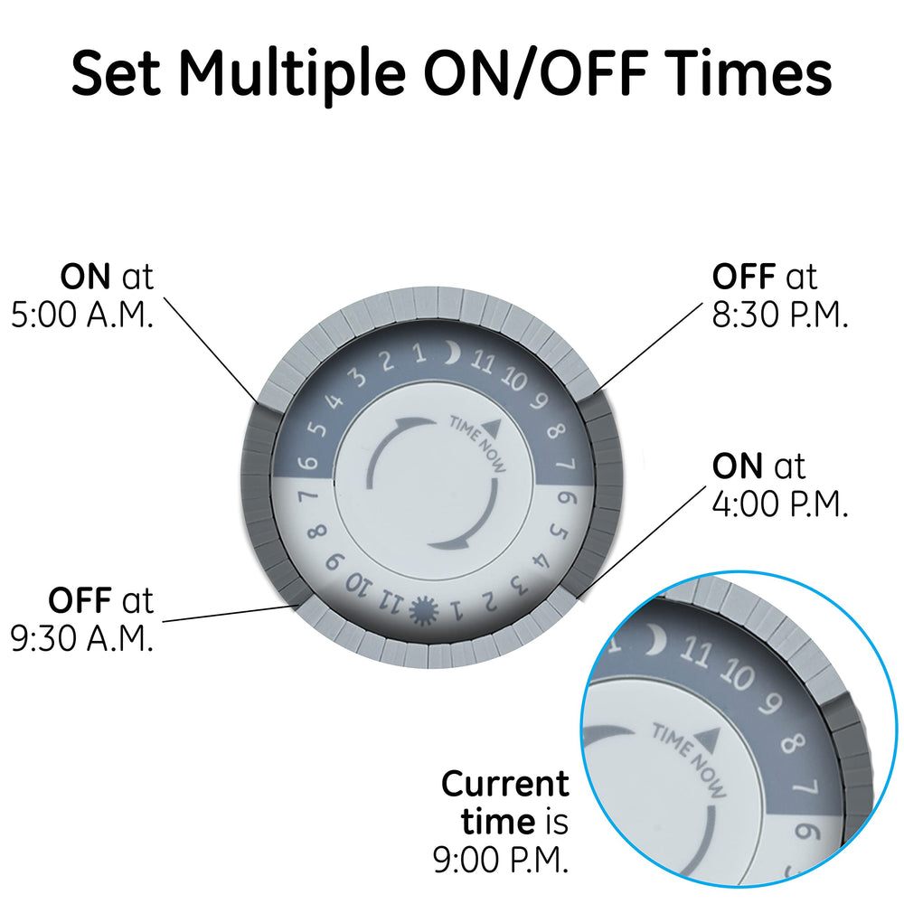 GE Mechanical Pool Timer Switch with manual override switch