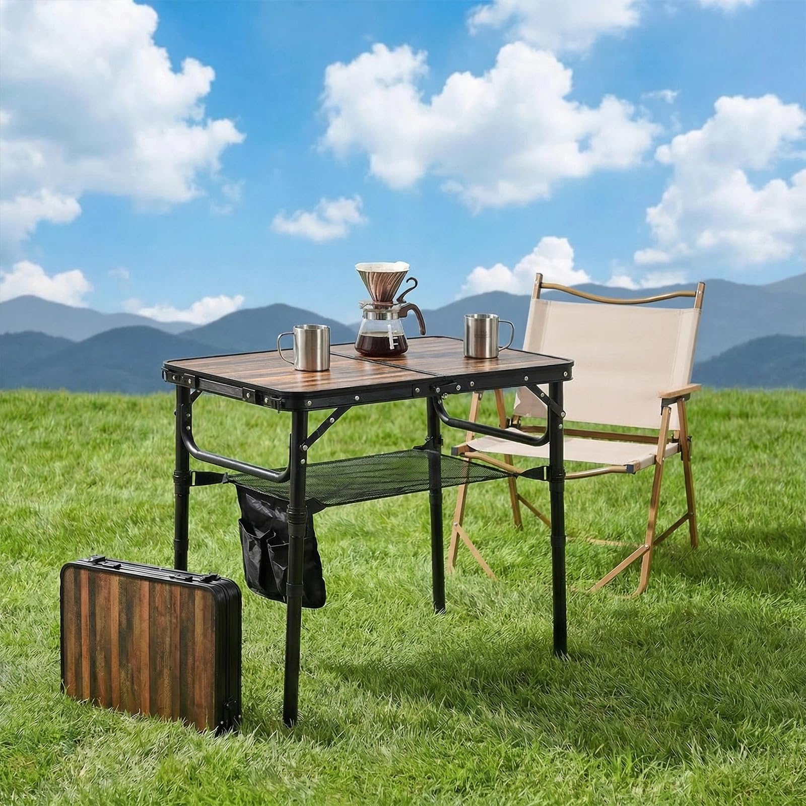 Geastsheng Small Folding Camping Table displayed in a home setting