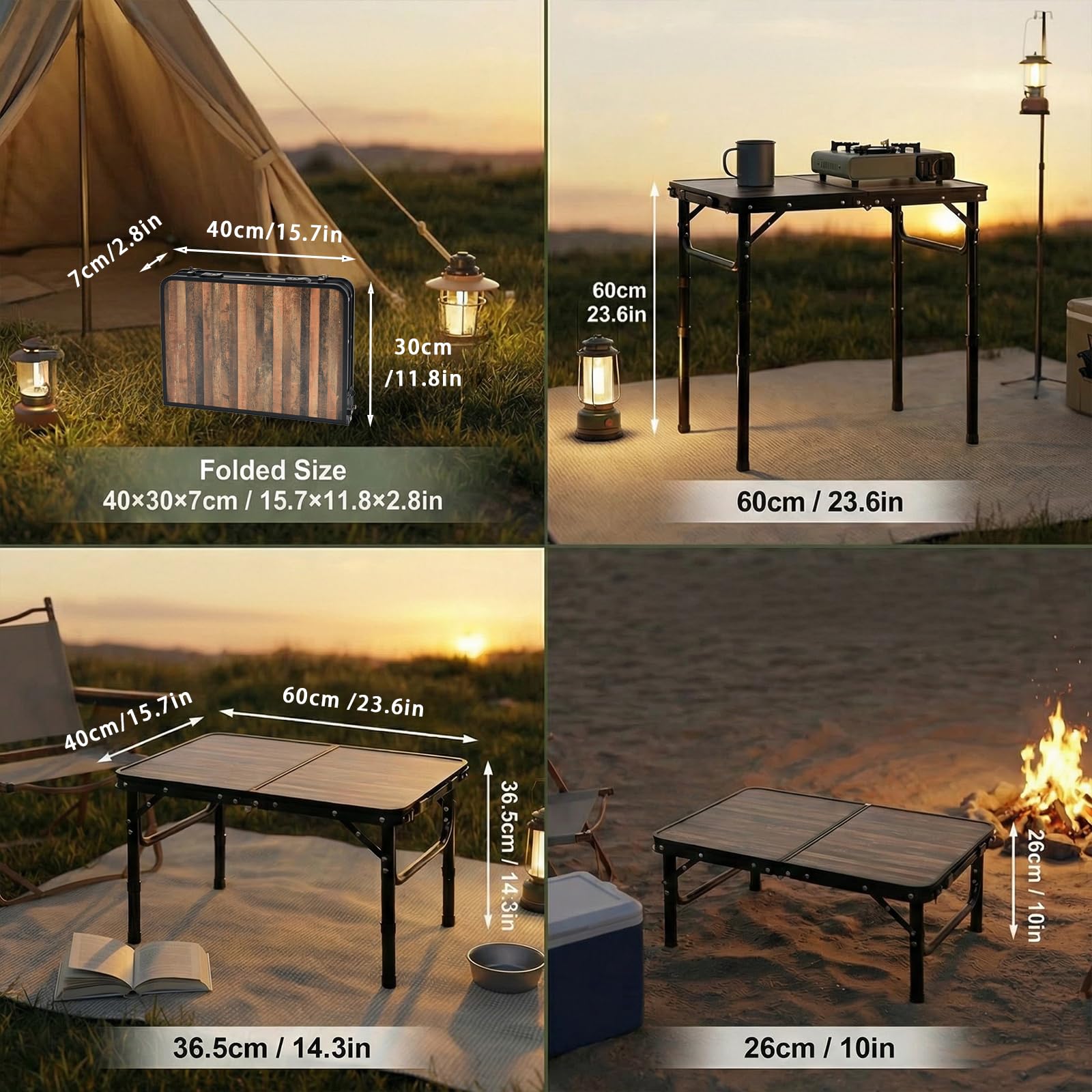 Geastsheng Small Folding Camping Table folded like a briefcase for easy carrying