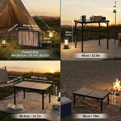 Geastsheng Small Folding Camping Table folded like a briefcase for easy carrying