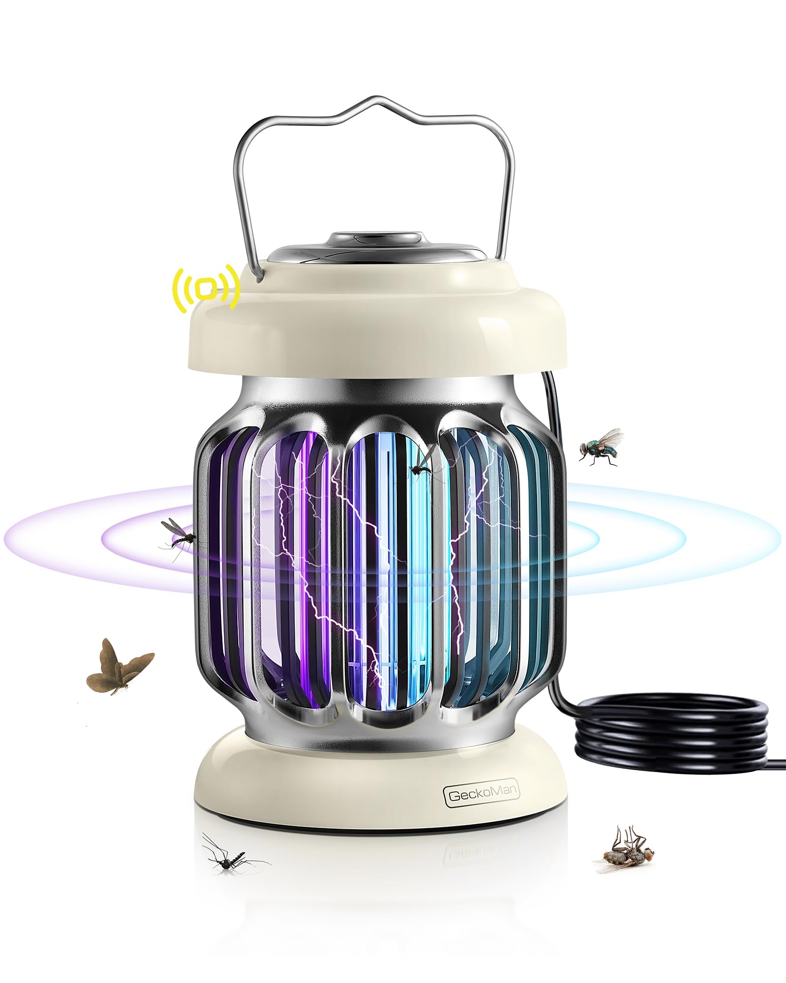 GeckoMan Bug Zapper front view with dual UV bulbs